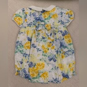 Janie and Jack Floral Bubble smocked w/bow